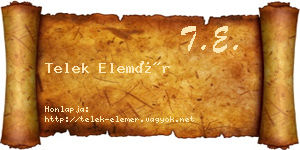 Telek Elemér névjegykártya